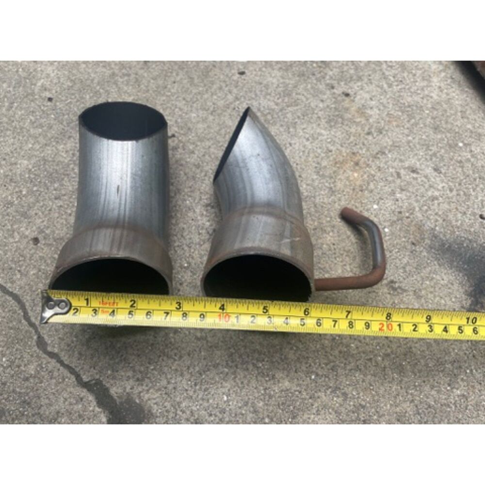 Set of 2 Stainless Steel Mandrel-bent Exhaust Tip, 1 with Hanger
